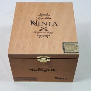 Gurkha Ninja Knife Cigar Box 6x5x4 Inch Tobacciana EMPTY Wood